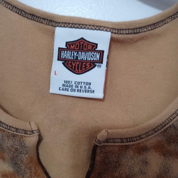 Harley-davidson Sleeveless Tie Dye V Neck Shimmer Front Lima Ohio Tank Top - Picture 4 of 6